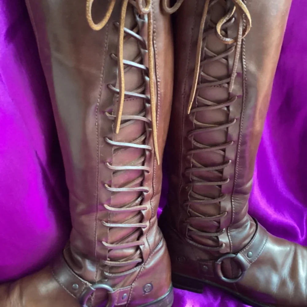 Born Brown Over-the-Knee Lace-Up Riding Boots